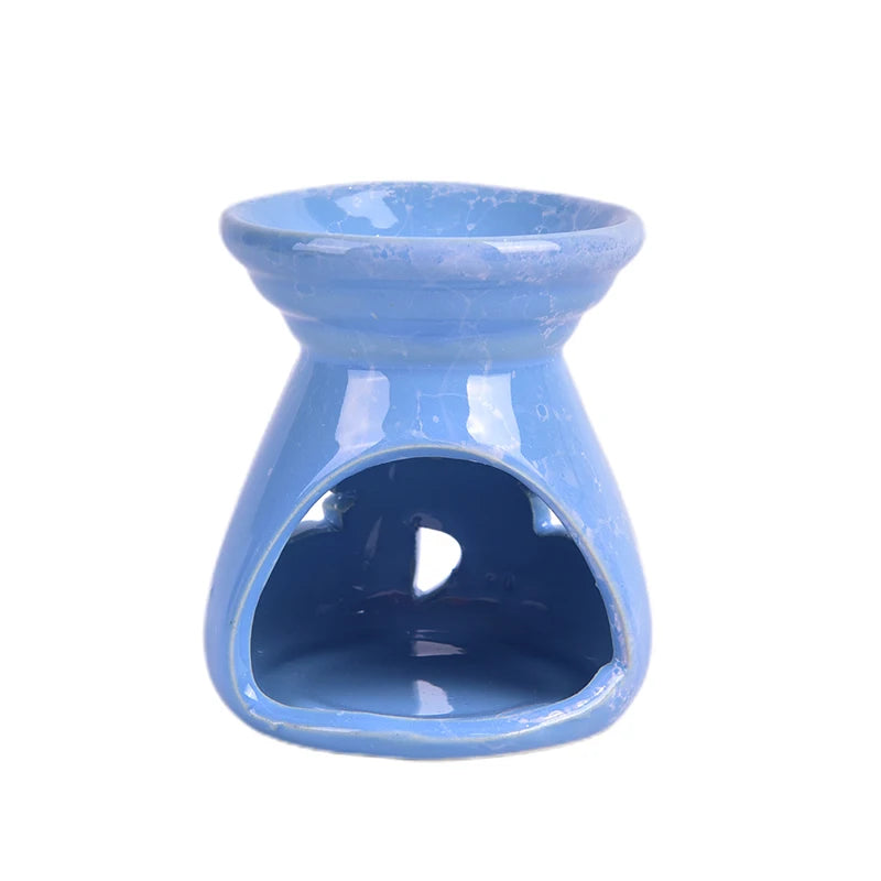 Ceramic Essential Oil Lamps Hollow Stars Moon Pattern Simple Essential Oil Fragrance Tea Light Candle Holder