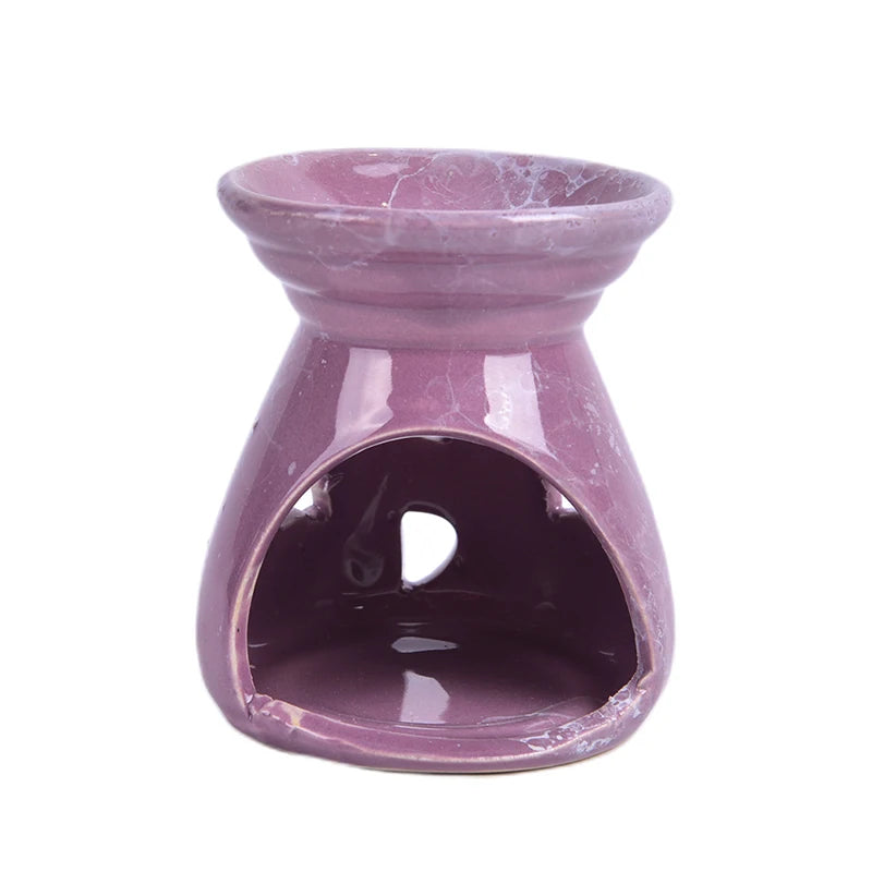 Ceramic Essential Oil Lamps Hollow Stars Moon Pattern Simple Essential Oil Fragrance Tea Light Candle Holder