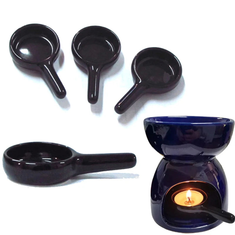 Ceramic Essential Oil Lamps Hollow Stars Moon Pattern Simple Essential Oil Fragrance Tea Light Candle Holder