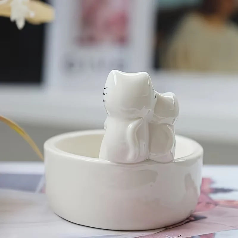 Couple Cat Candle Holder Ceramic Cartoon Aromatherapy Candle Holder