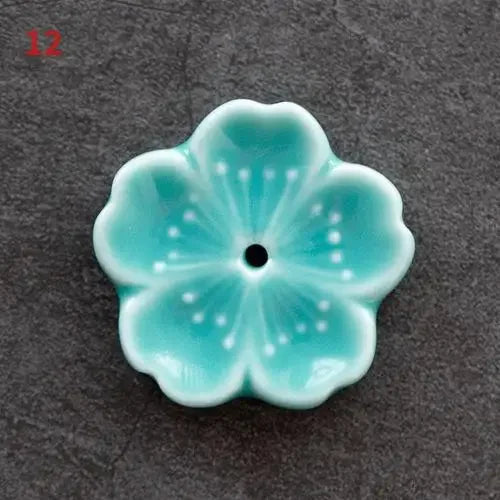 Cherry Blossom Incense Burner Home Ceramic Decor  Stick Holder Aromatherapy Censer Office Teahouse Ornament