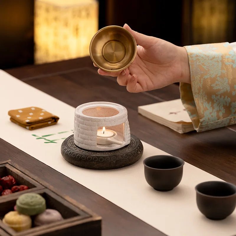 Ceramic Aromatherapy Diffuser Oil Warmer and Candle Heater for Home Use Incense Coffee Powder Relaxation Meditation Room Decor