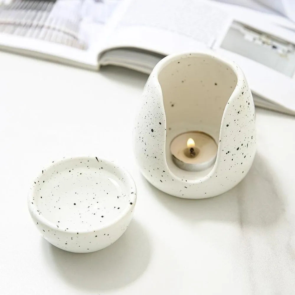 Minimalist Ceramic Essential Oil Stove Heat-resistant Decorative Candle Scented Burner Handmade Unique