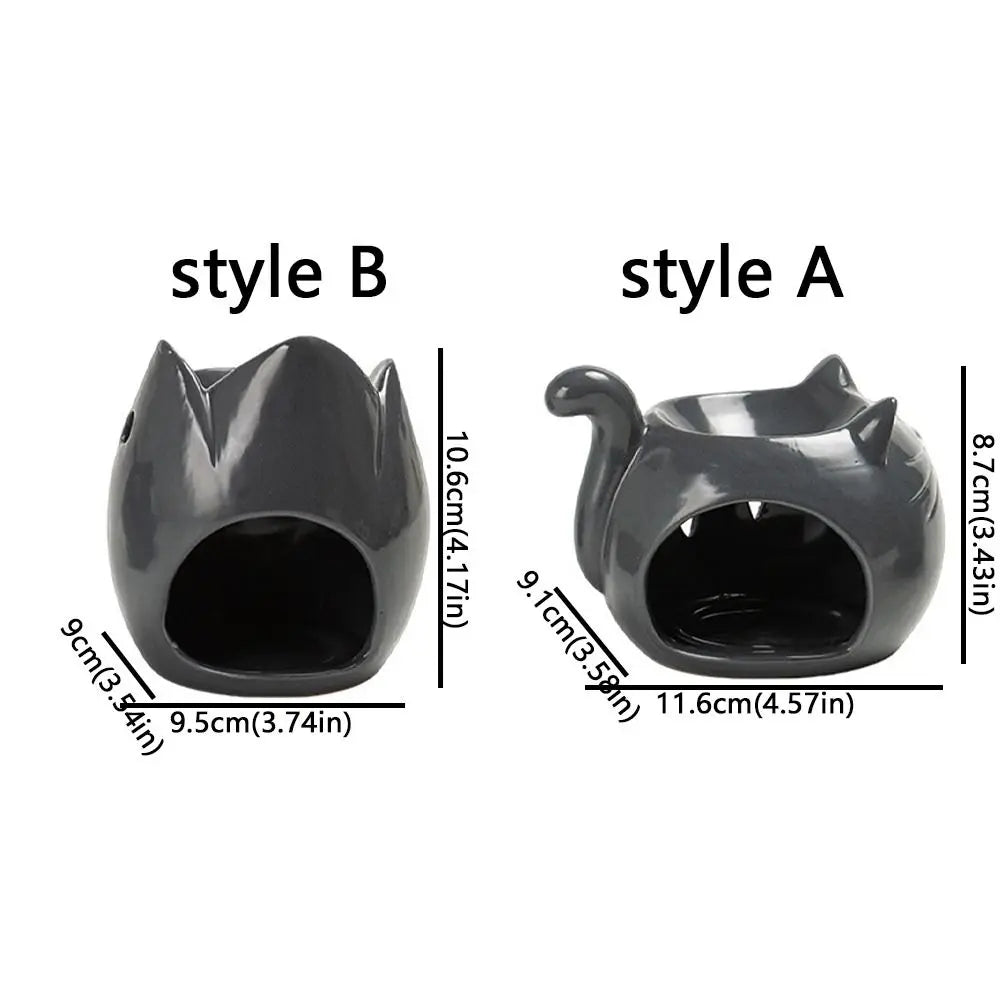 Ceramic Incense Burner Heat-resistant Cartoon Animal Essential Oil Burner Hollow Out Candle Heating Holder Home Office Decor
