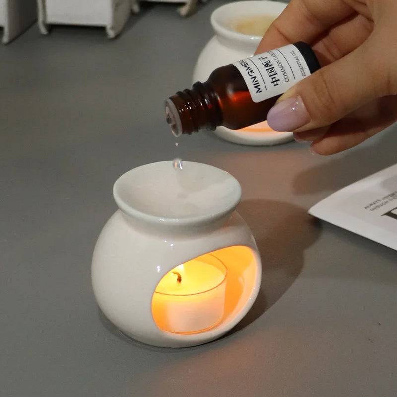 Ceramic Candle Heating Holder Essential Oil Burner Reed Diffuser Furnace Household Spa Salon Liqulid Aromatherapy Incense Burner