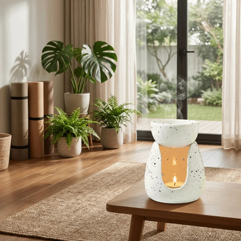 Minimalist Ceramic Essential Oil Stove Heat-resistant Decorative Candle Scented Burner Handmade Unique