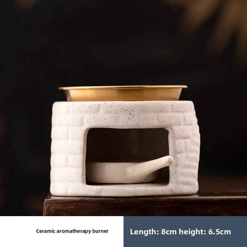Ceramic Aromatherapy Diffuser Oil Warmer and Candle Heater for Home Use Incense Coffee Powder Relaxation Meditation Room Decor
