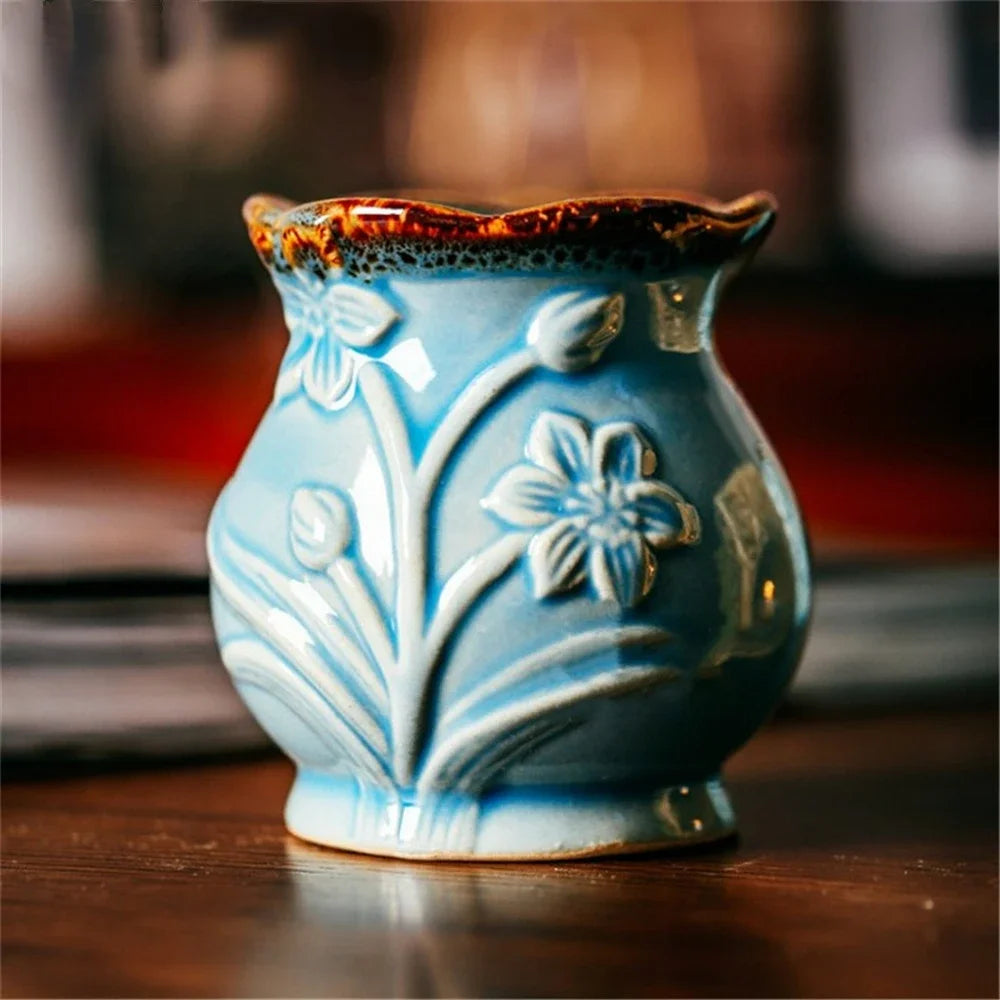 Creative Retro Crack Glaze Ceramic  Essential Oil Lamps Aroma Burner for Home Dinner Decor Aromatherapy Smell Removing Censer