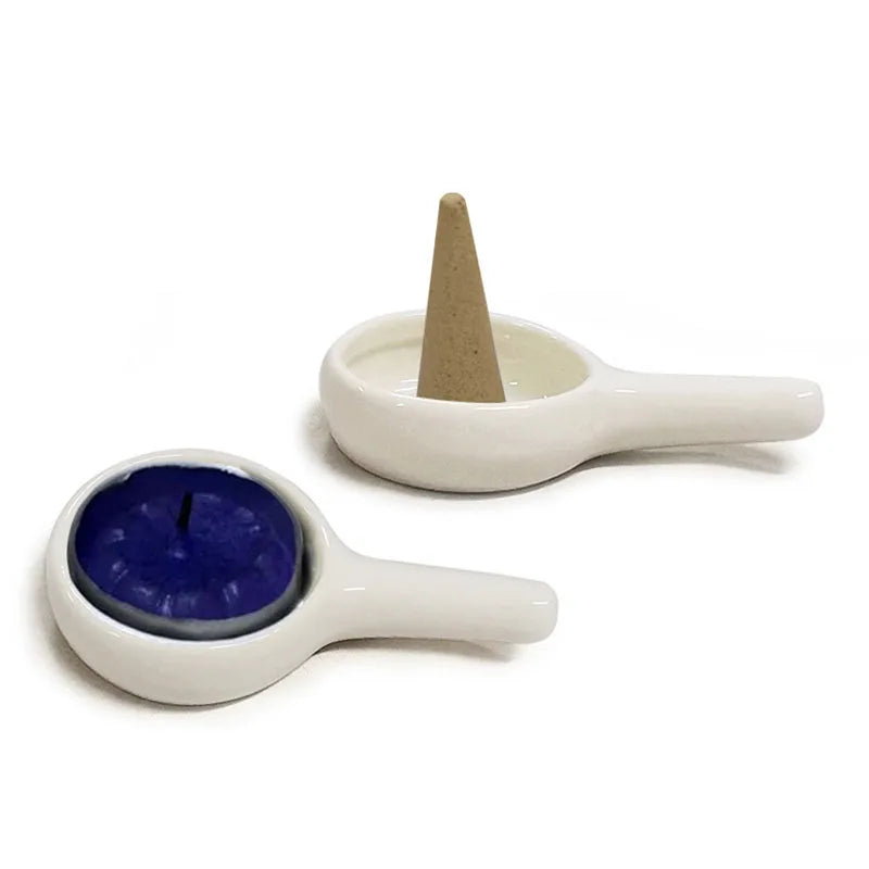 1x Ceramics Candle Incense Holder Wax Melt Essential Oil Burner Reed Diffuser Tray for Candles Heating Home Decor Candlestick