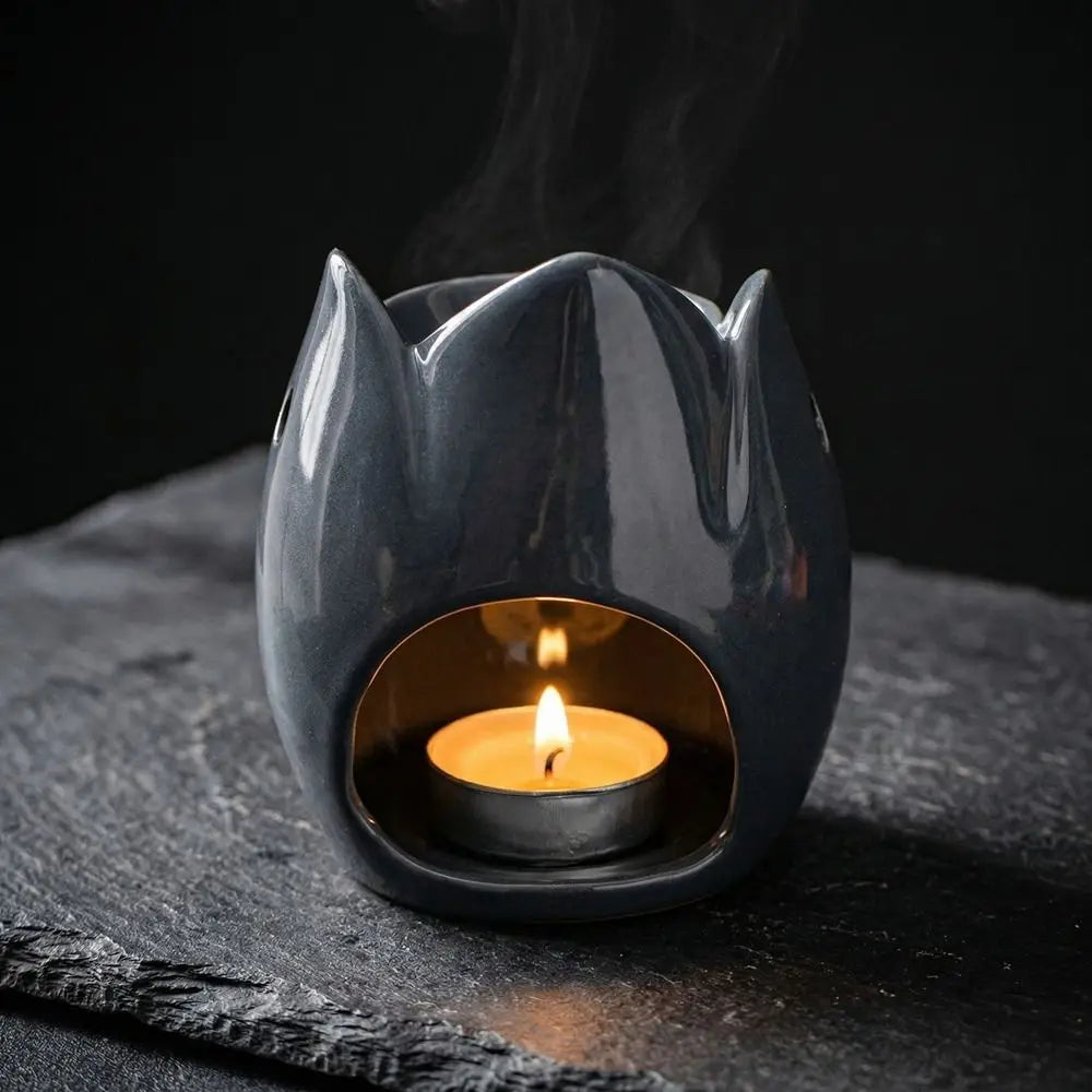 Ceramic Incense Burner Cartoon Animal Hollow Out Essential Oil Burner Heat-resistant Candle Heating Holder Spa Meditation