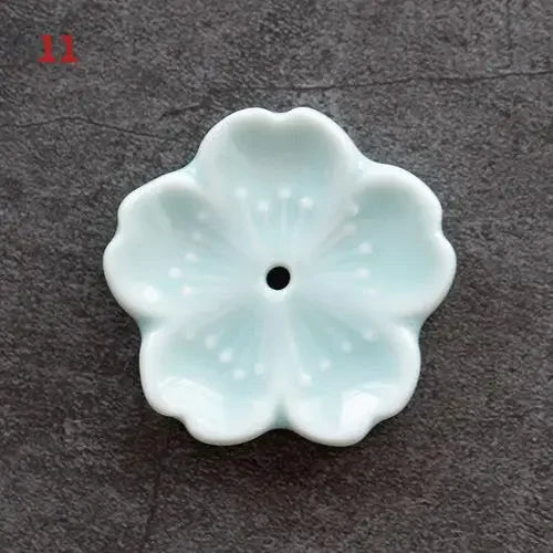 Cherry Blossom Incense Burner Home Ceramic Decor  Stick Holder Aromatherapy Censer Office Teahouse Ornament