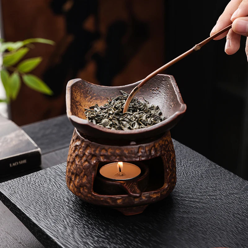 Vintage Ceramic Aromatherapy Burner Diffuser; Tea Roasting Stove; Essential Oil Burner Home Indoor Small Stove; Incense Powder A