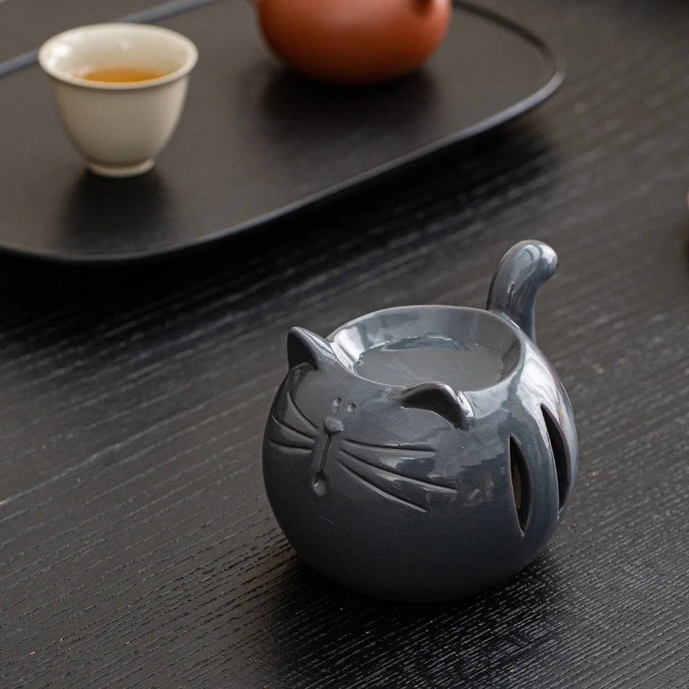 Ceramic Incense Burner Cartoon Animal Hollow Out Essential Oil Burner Heat-resistant Candle Heating Holder Spa Meditation