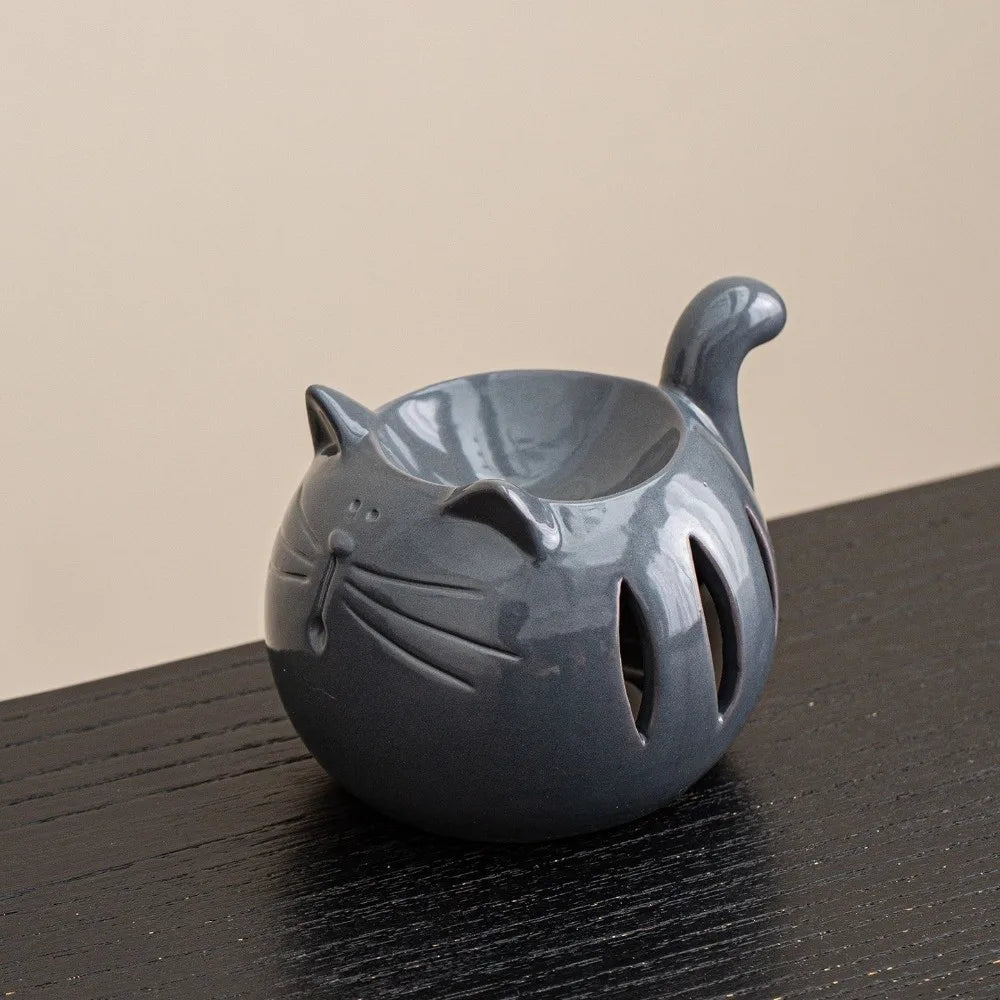 Ceramic Incense Burner Cartoon Animal Hollow Out Essential Oil Burner Heat-resistant Candle Heating Holder Spa Meditation
