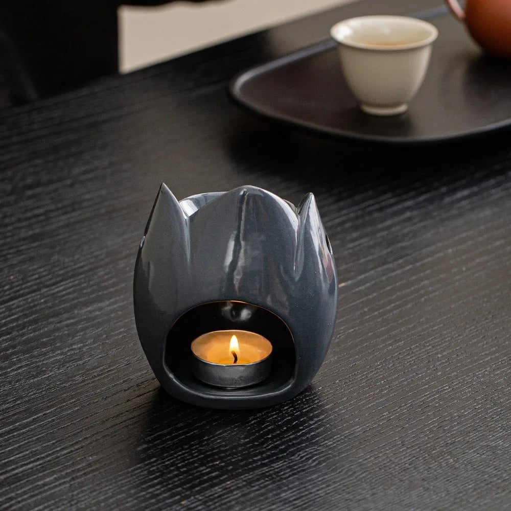 Ceramic Incense Burner Heat-resistant Cartoon Animal Essential Oil Burner Hollow Out Candle Heating Holder Home Office Decor