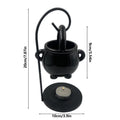 Hanging Witch Cauldron Oil Burner Witch Caldron Pot Candle Holder Smudging Incense Burning Essential Oil Diffuser for Home Decor