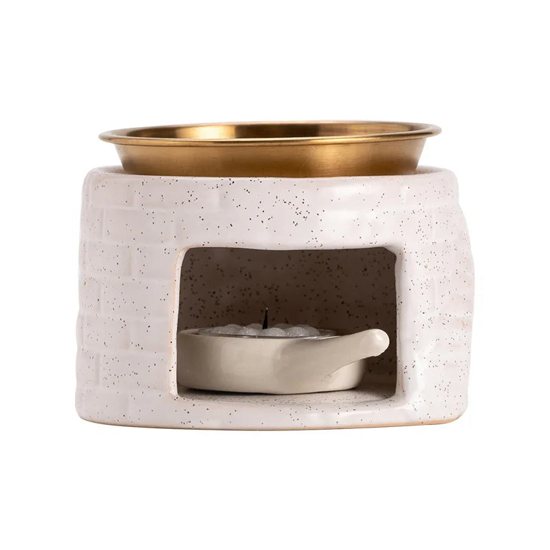 Ceramic Aromatherapy Diffuser Oil Warmer and Candle Heater for Home Use Incense Coffee Powder Relaxation Meditation Room Decor