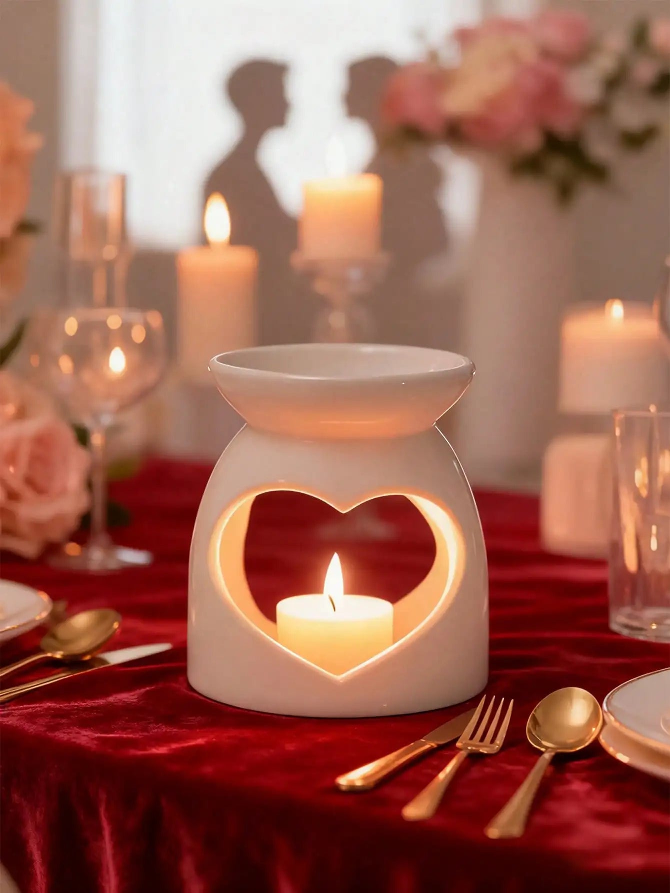 Ceramic Tealight Oil Burner, Hollow Out Aromatherapy Wax Melt Warmer, Candle Holder for Home Decor, Spa, Yoga, Gift